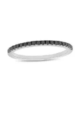 14k White Gold 45 Black Diamond 0.35 Ct Eternity Band