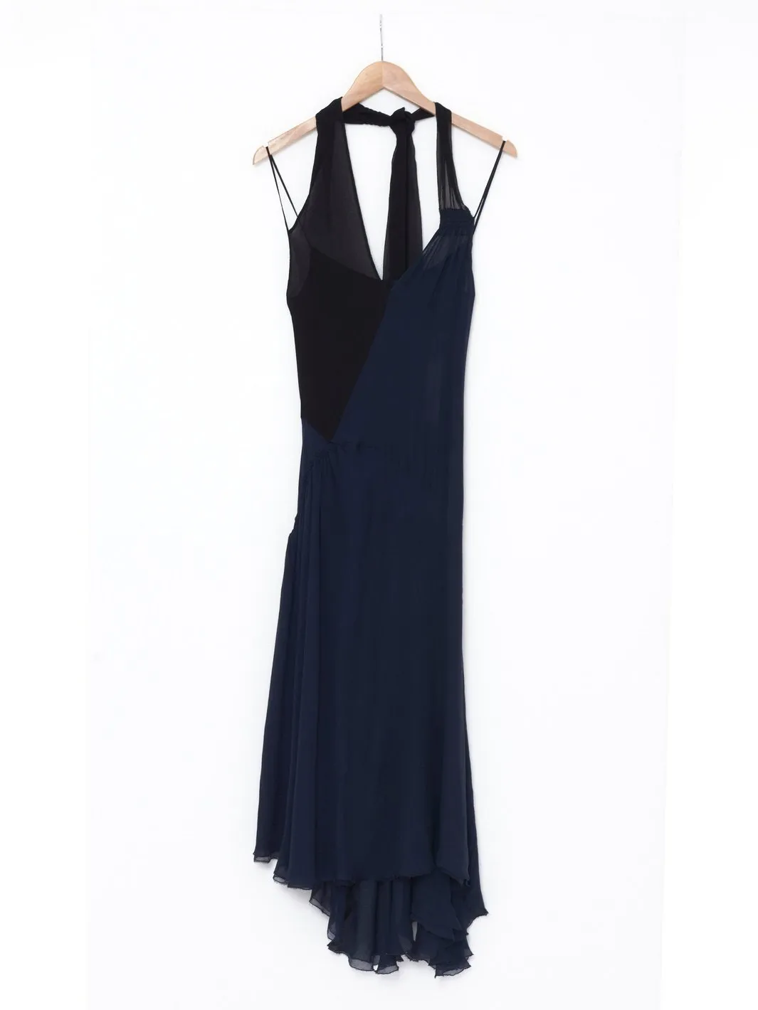 2020 Alessandro dell'Acqua dark blue chiffon dress