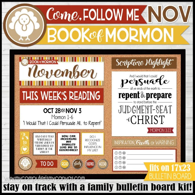 2024 CFM BOOK OF MORMON Family Bulletin Board Kit {NOVEMBER} PRINTABLE