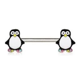 316L Stainless Steel Adorable Penguin Nipple Bar