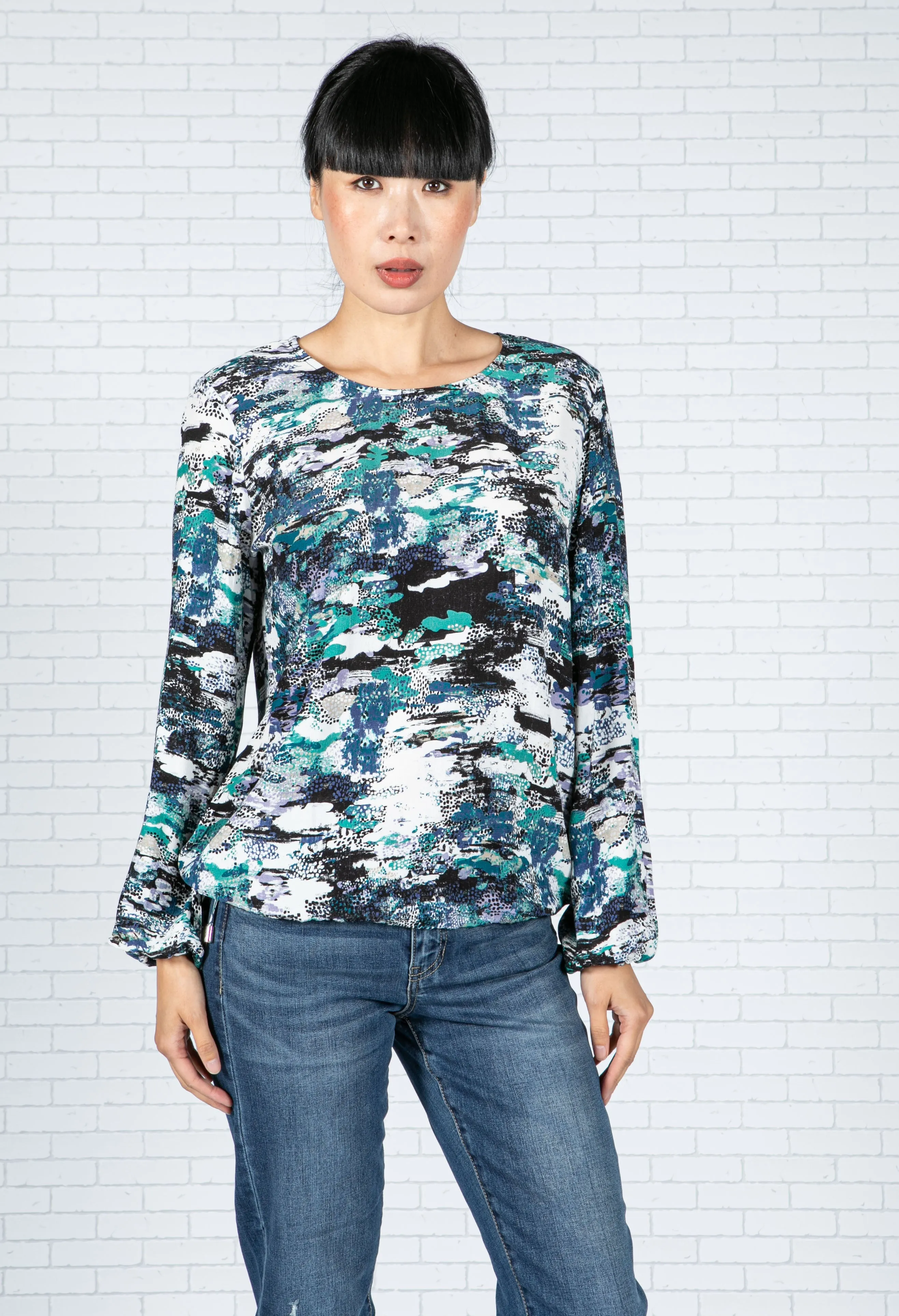 Abstract Sea Print Top