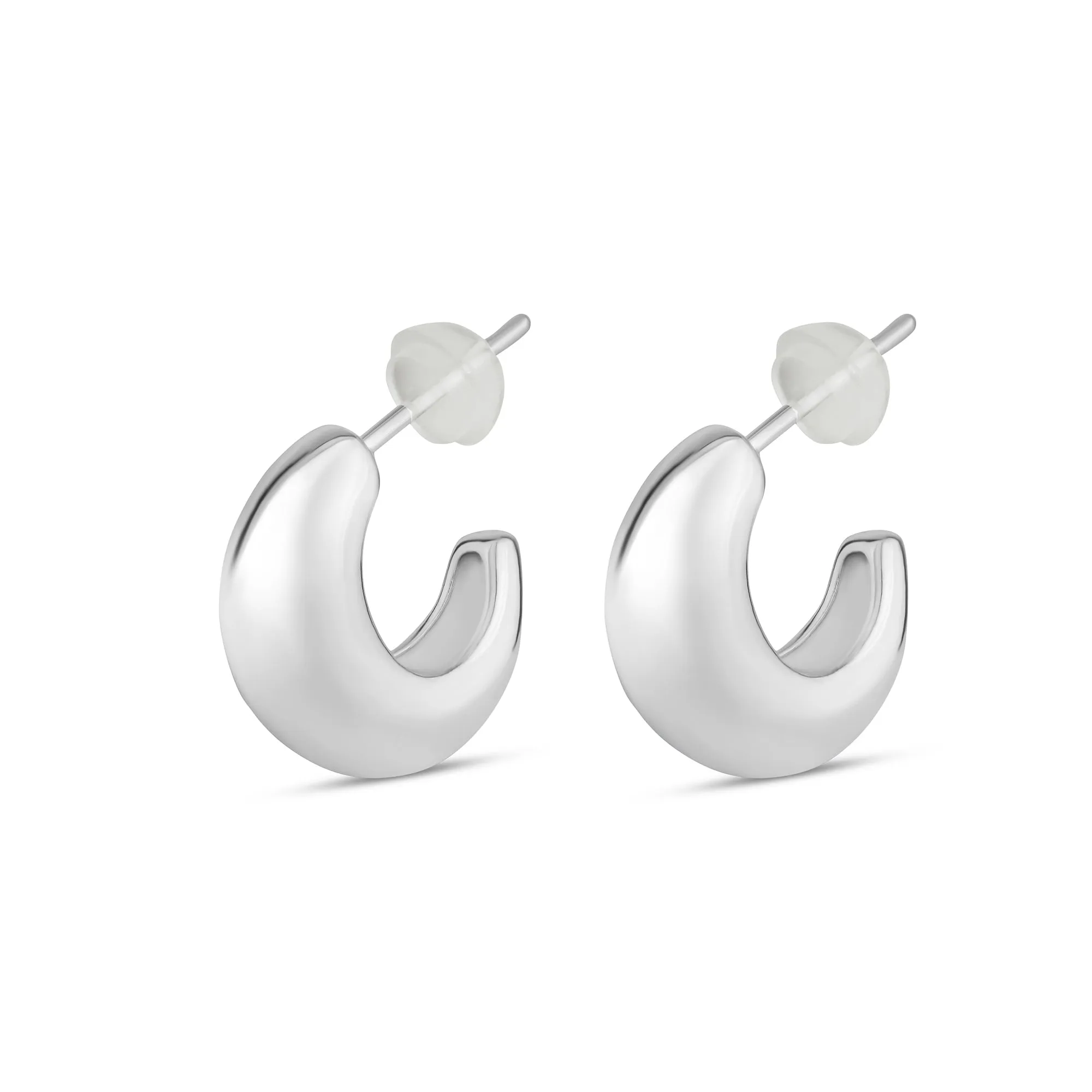 Accessorize London Women's Sterling Silver-Plated Chunky Hoop Earrings