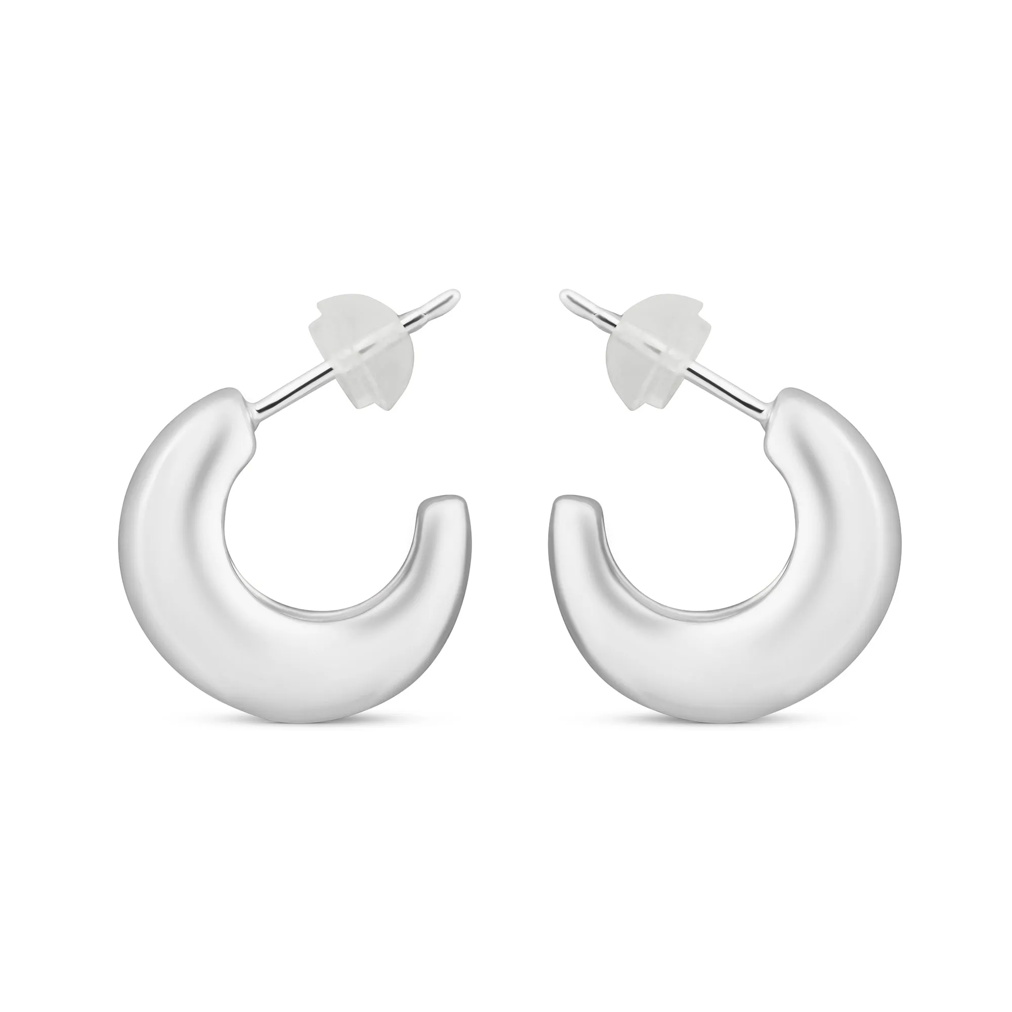 Accessorize London Women's Sterling Silver-Plated Chunky Hoop Earrings