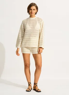 Ahoy Open Back Knit Jumper - Ecru