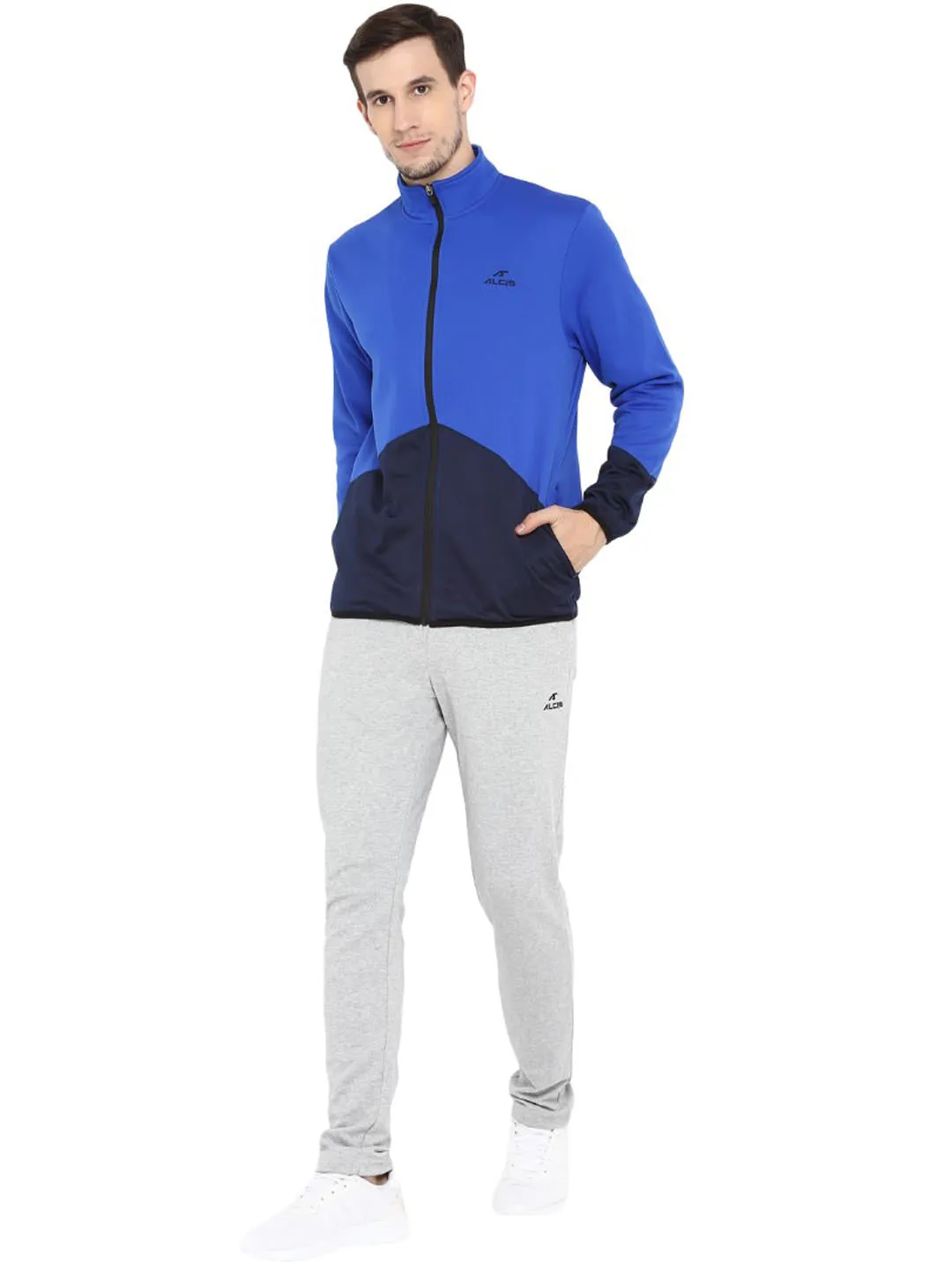 Alcis Men Blue Colourblocked Lightweight Sporty Jacket