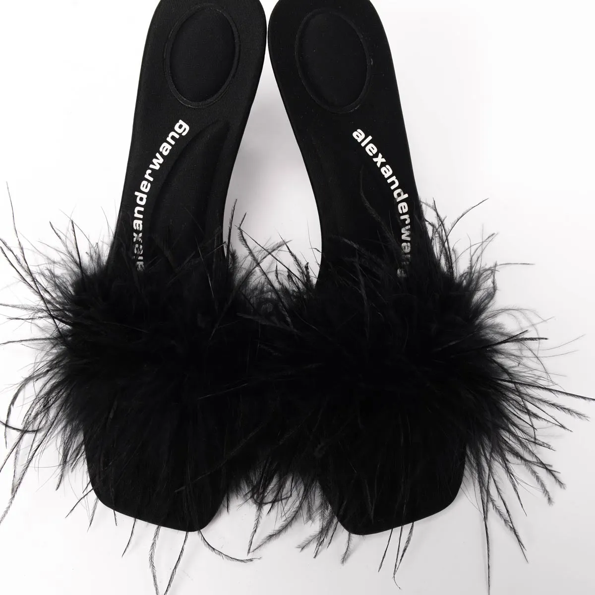 Alexander Wang Black Feather Lulu 85 Slides 38