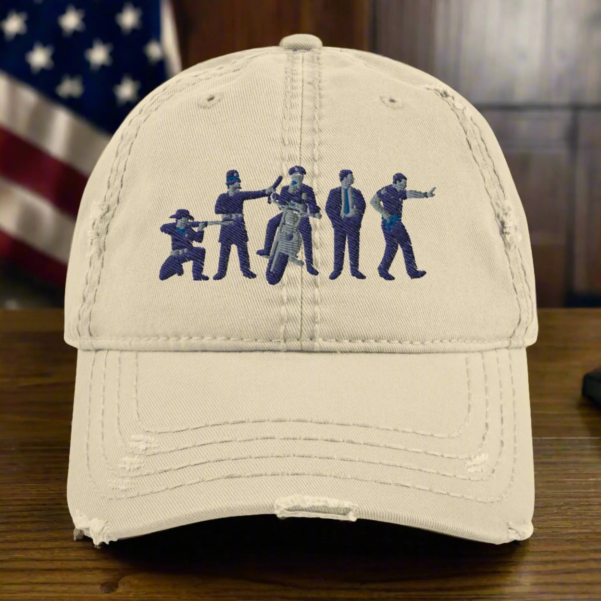 American Blueline Distressed Dad Hat