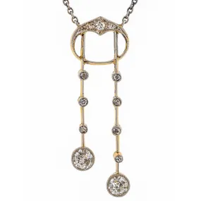 Art Deco Diamond Lavalier Necklace