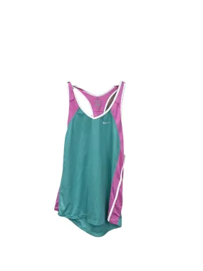 Athletic Tank Top By Nike Apparel In Green & Pink, Size: S