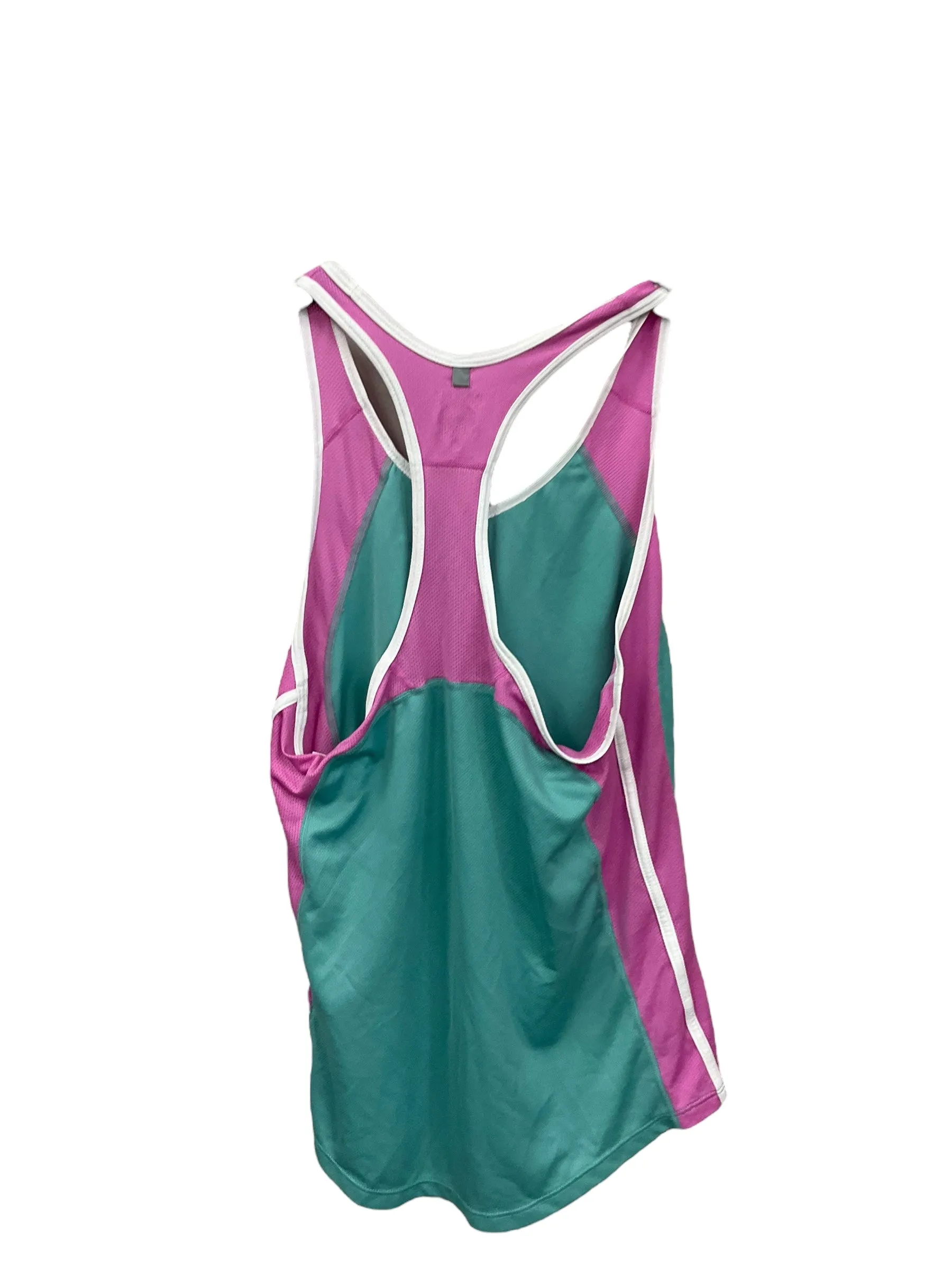 Athletic Tank Top By Nike Apparel In Green & Pink, Size: S