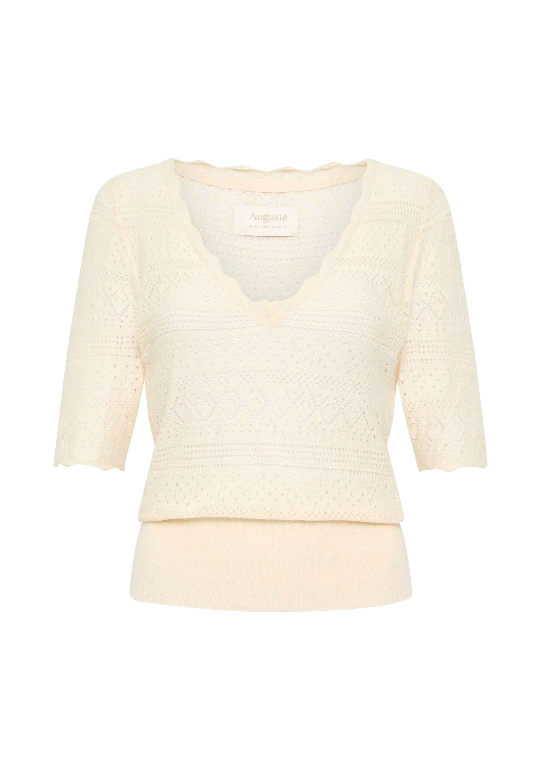 Auguste Jude Crochet Tee - Off White