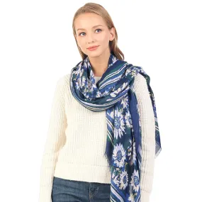 Autumn Sunflower Pattern Oblong Scarf