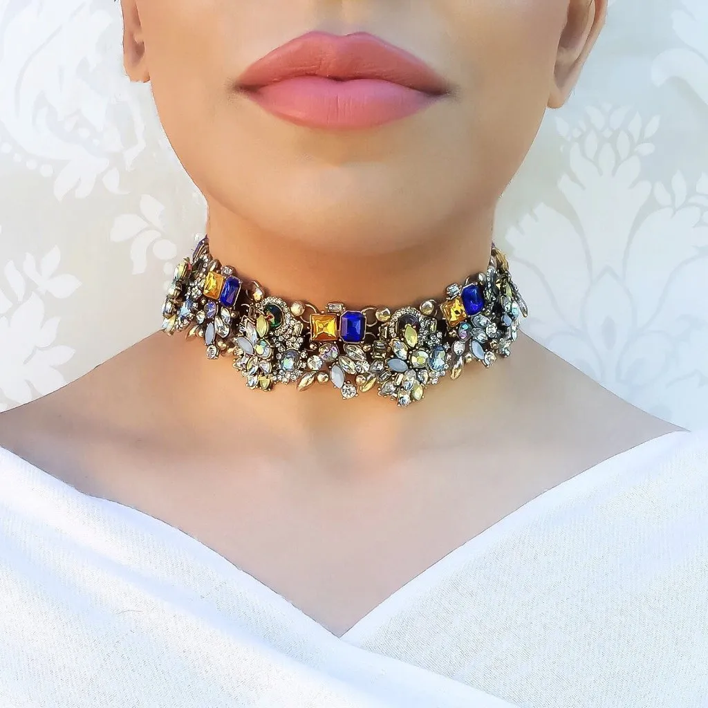 AVAANI Colourful Rhinestone Choker