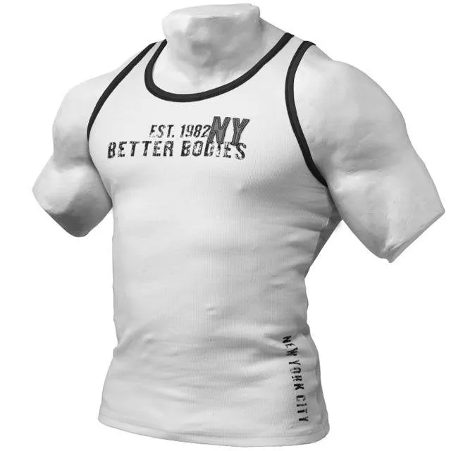 Better Bodies BB Rib Tank - White-Grey