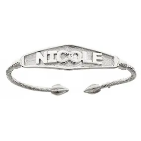 Better Jewelry NAME PLATE Baby Bangle .925 Sterling Silver (10.3 grams), 1 piece