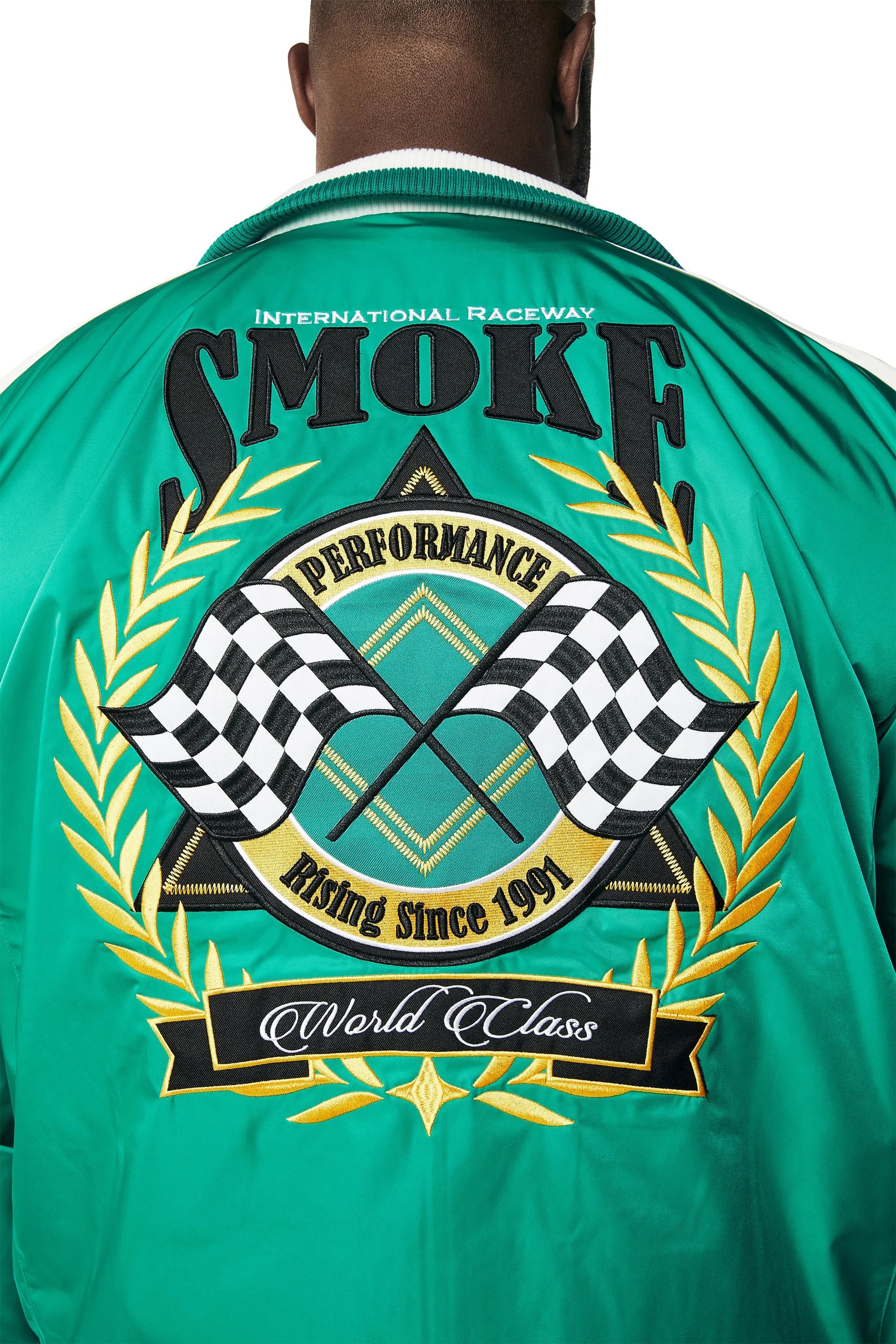 Big and Tall - Euro Racing Windbreaker Jacket - Hunter Green