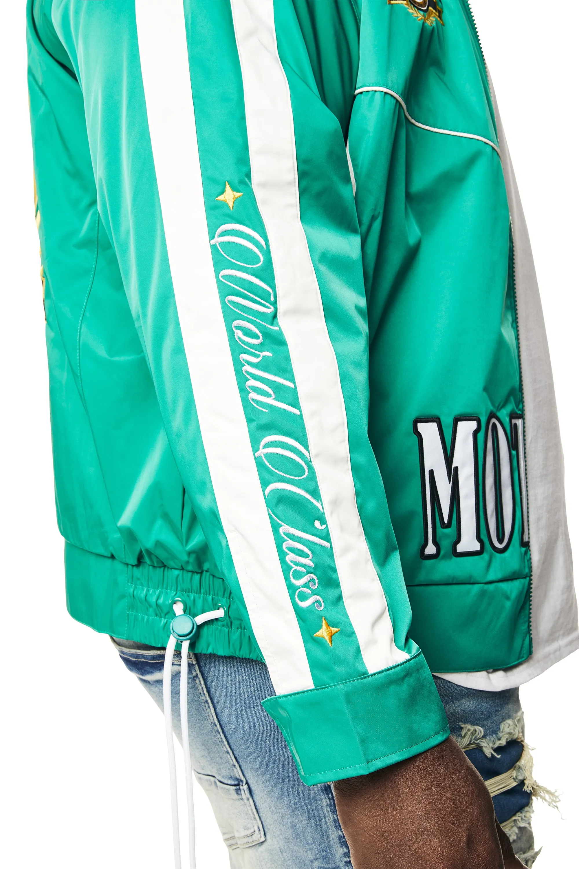 Big and Tall - Euro Racing Windbreaker Jacket - Hunter Green