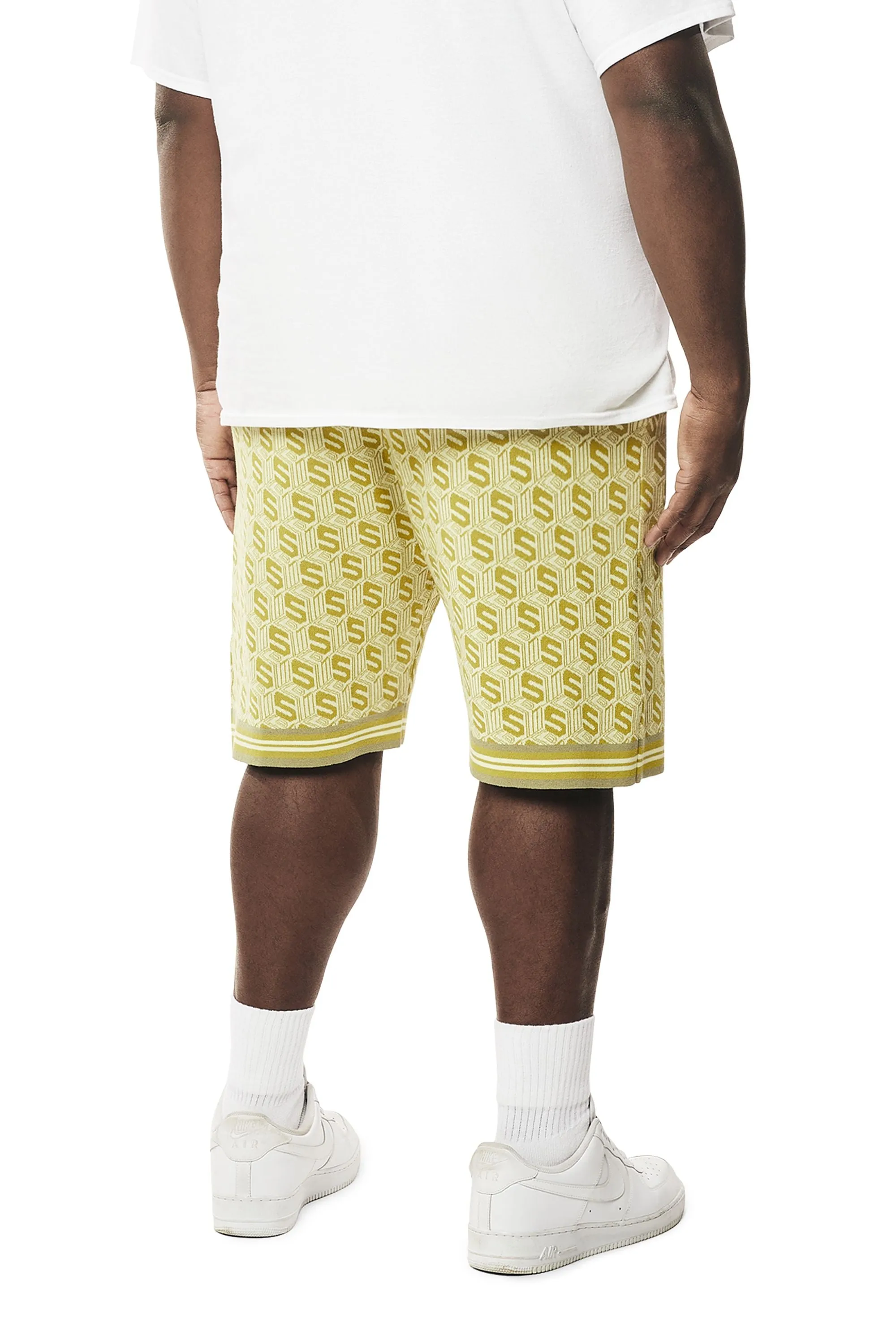 Big and Tall - Jacquard Knit Shorts - Kelp