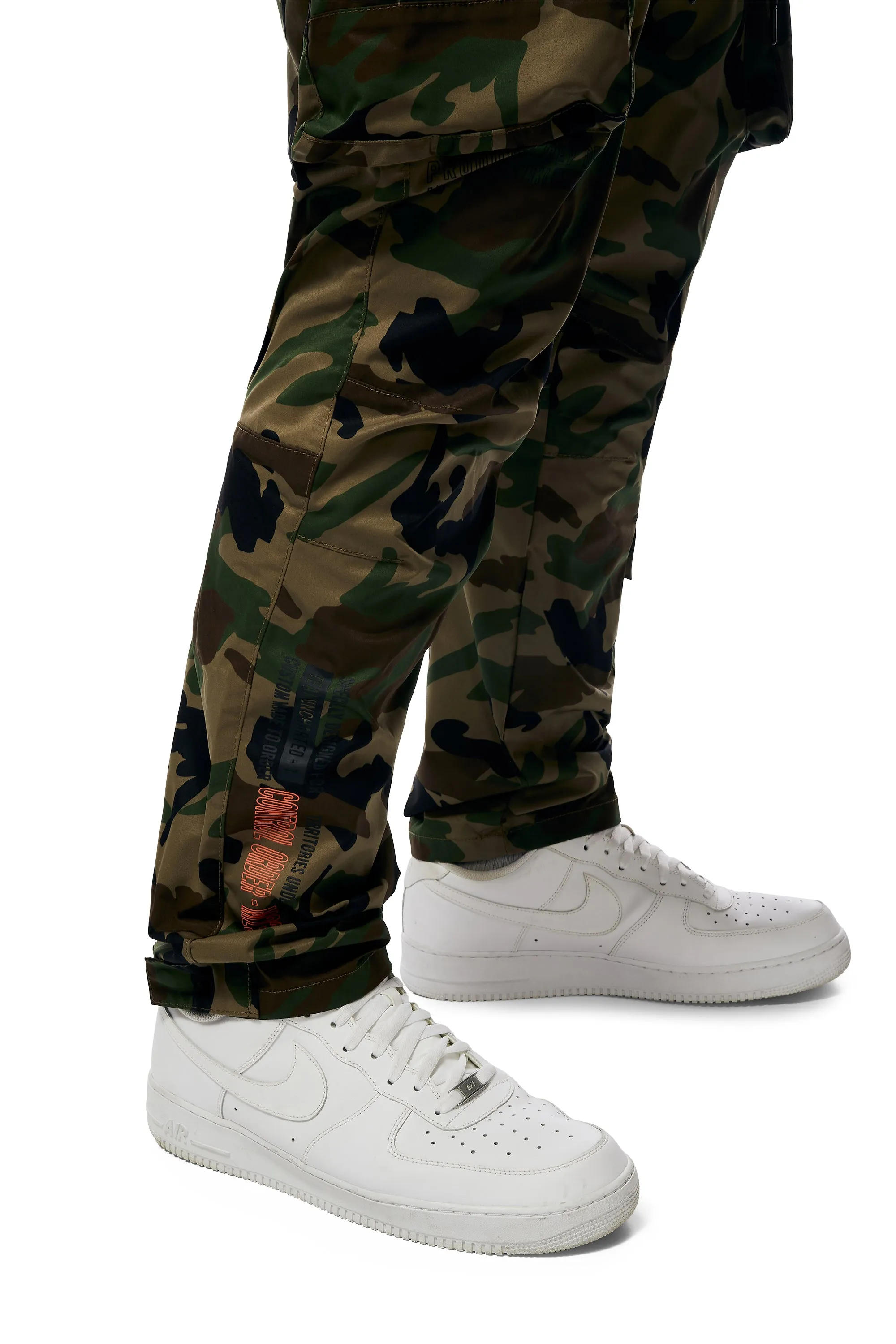 Big and Tall - Utility Windbreaker Pants - Wood Camo