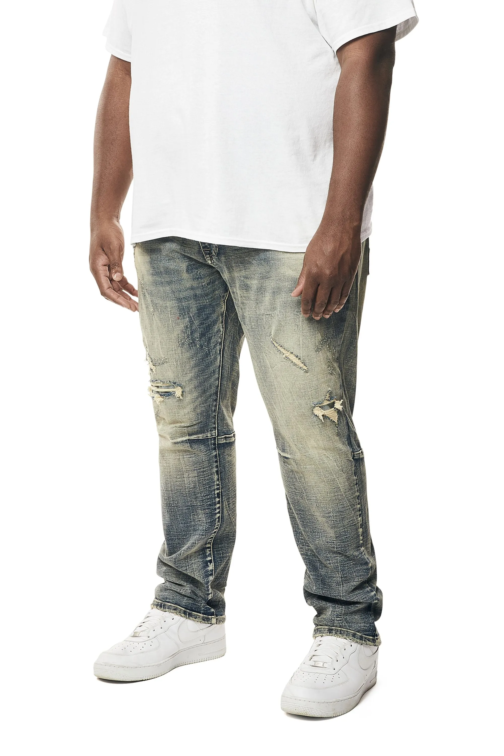 Big and Tall - Vintage Washed Denim Jeans - Glen Blue