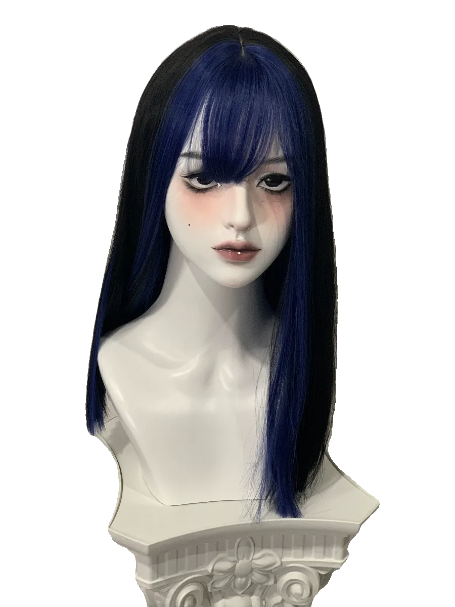 Black and blue wig  KF11033