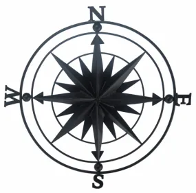 Black Compass Metal Wall Decor