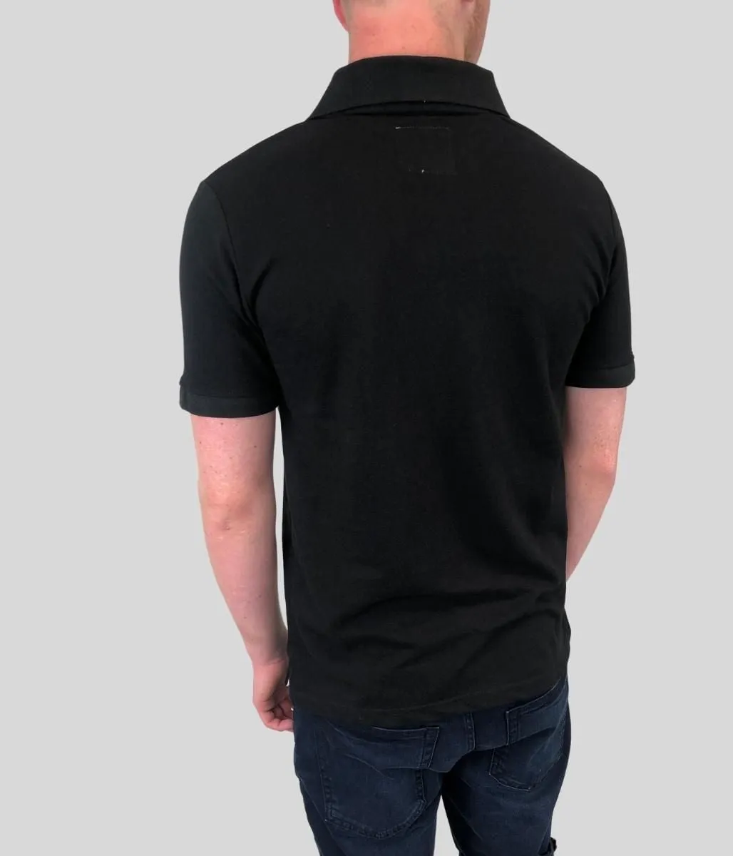 Black Men's Cotton Polo Shirt