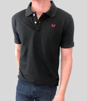 Black Men's Cotton Polo Shirt