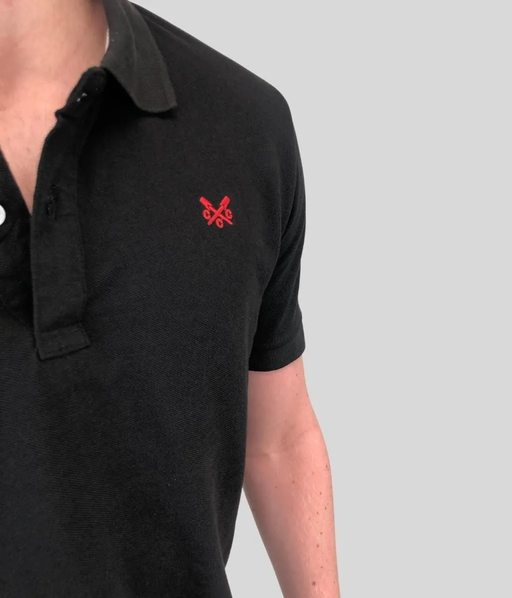 Black Men's Cotton Polo Shirt