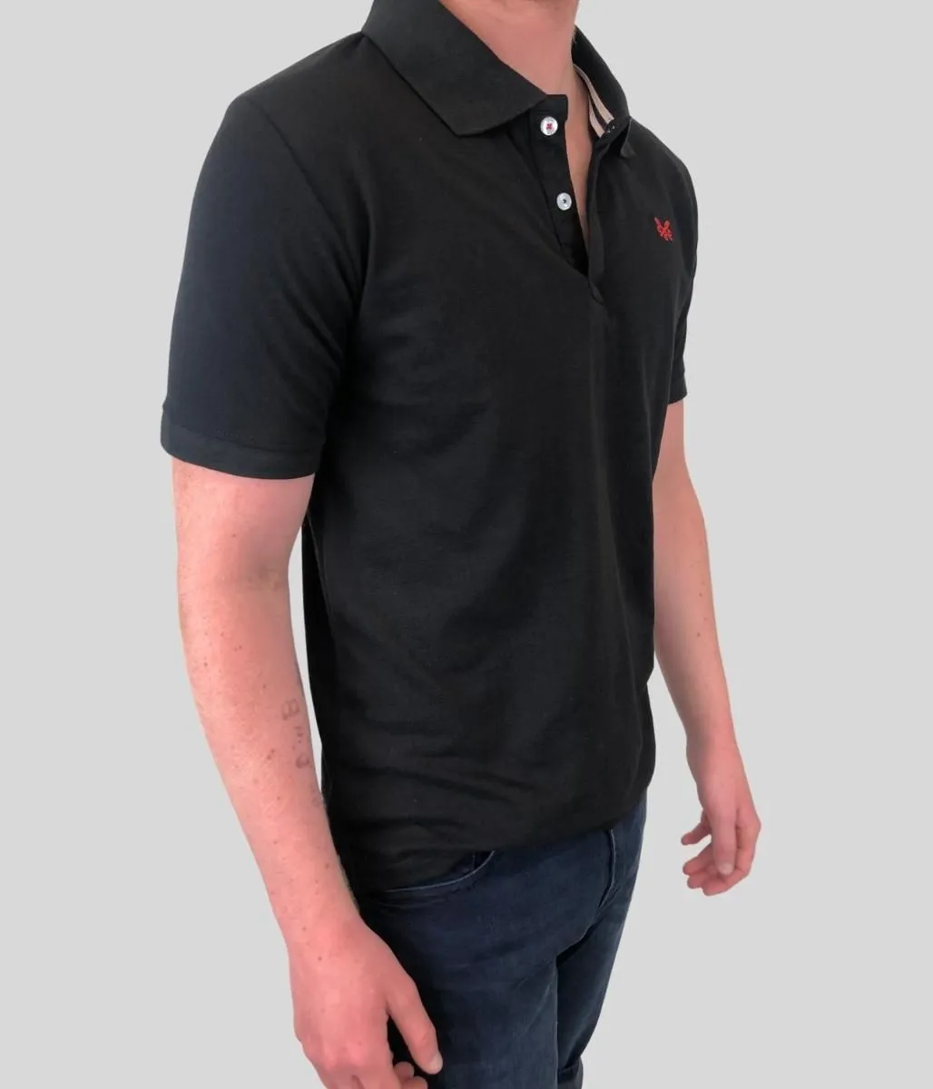 Black Men's Cotton Polo Shirt