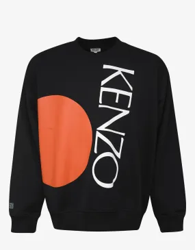 Black Orange Circle Print Sweatshirt