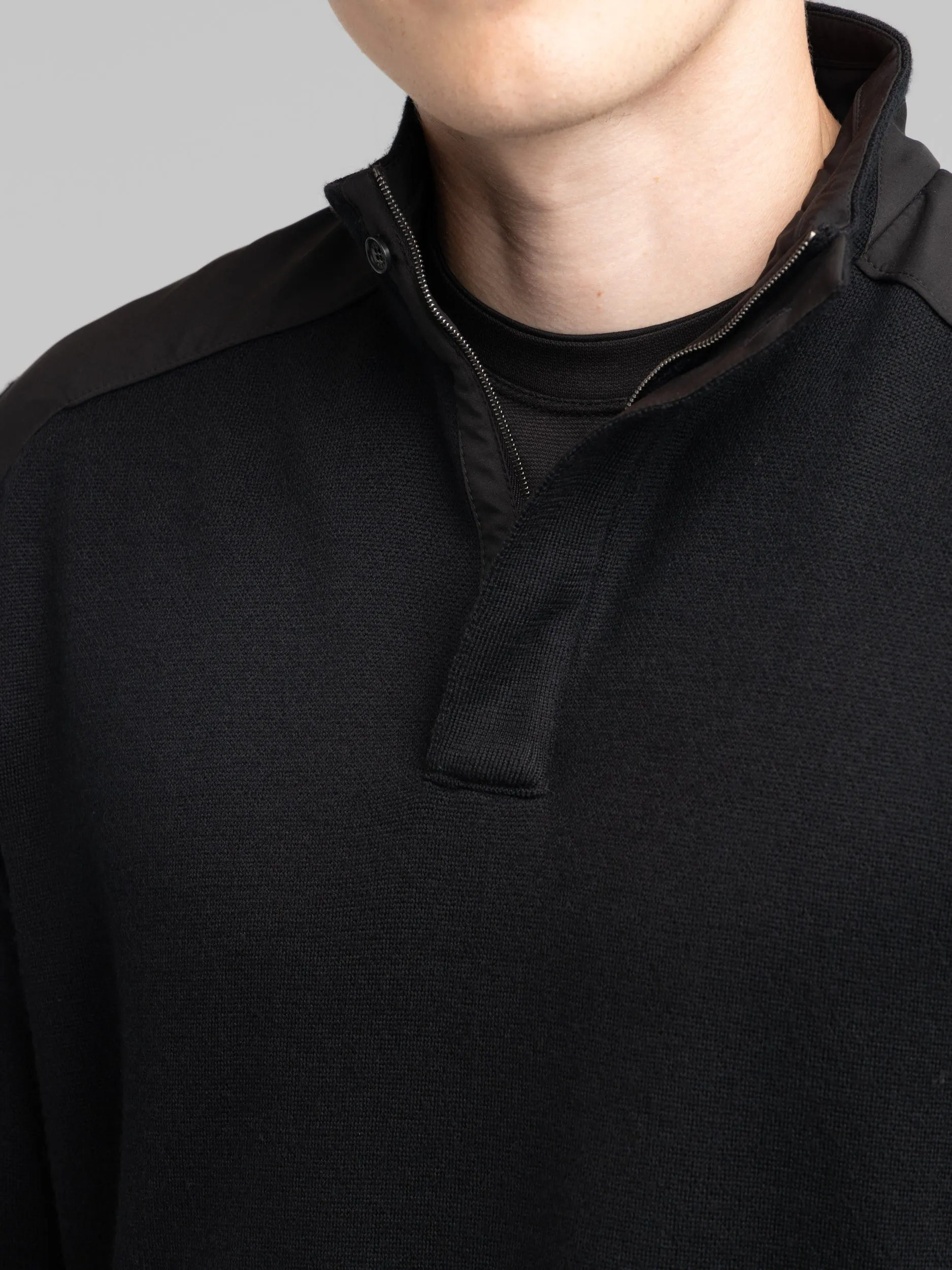 Black Quarter Zip Knit