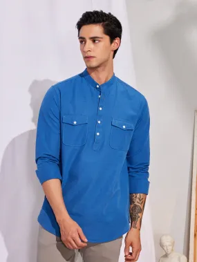 Blue Double Pocket Kurta