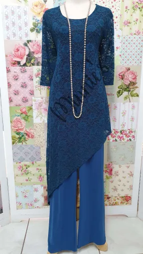 Blue Lace 2-Piece Pants Set SA01