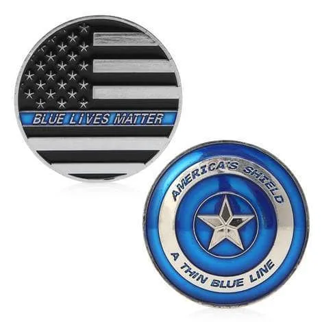 Blue Lives Matter America's Shield A Thin Blue Line Commemorative Coin