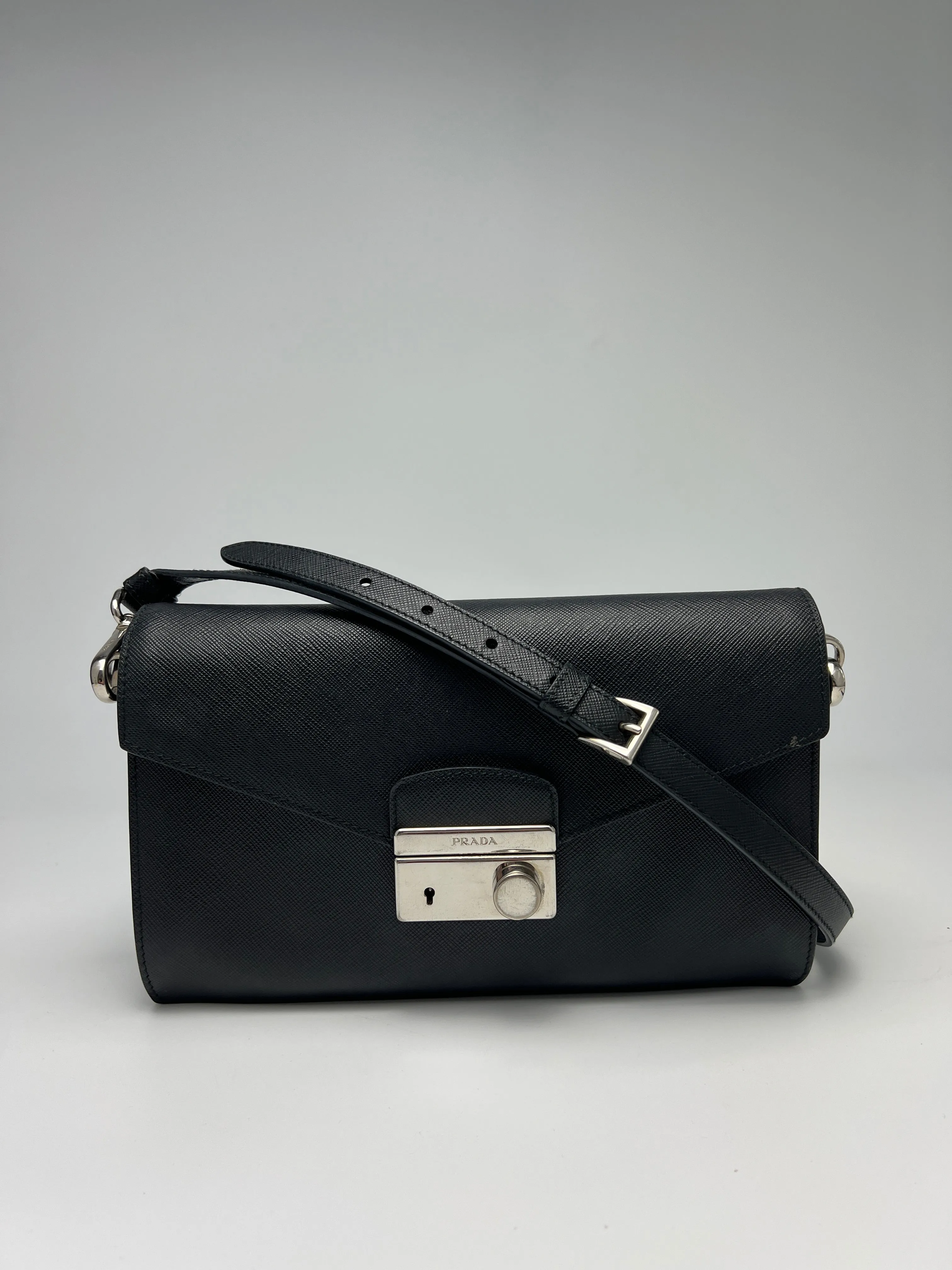 BN0924 Nero Saffiano Lux Leather Crossbody Bag