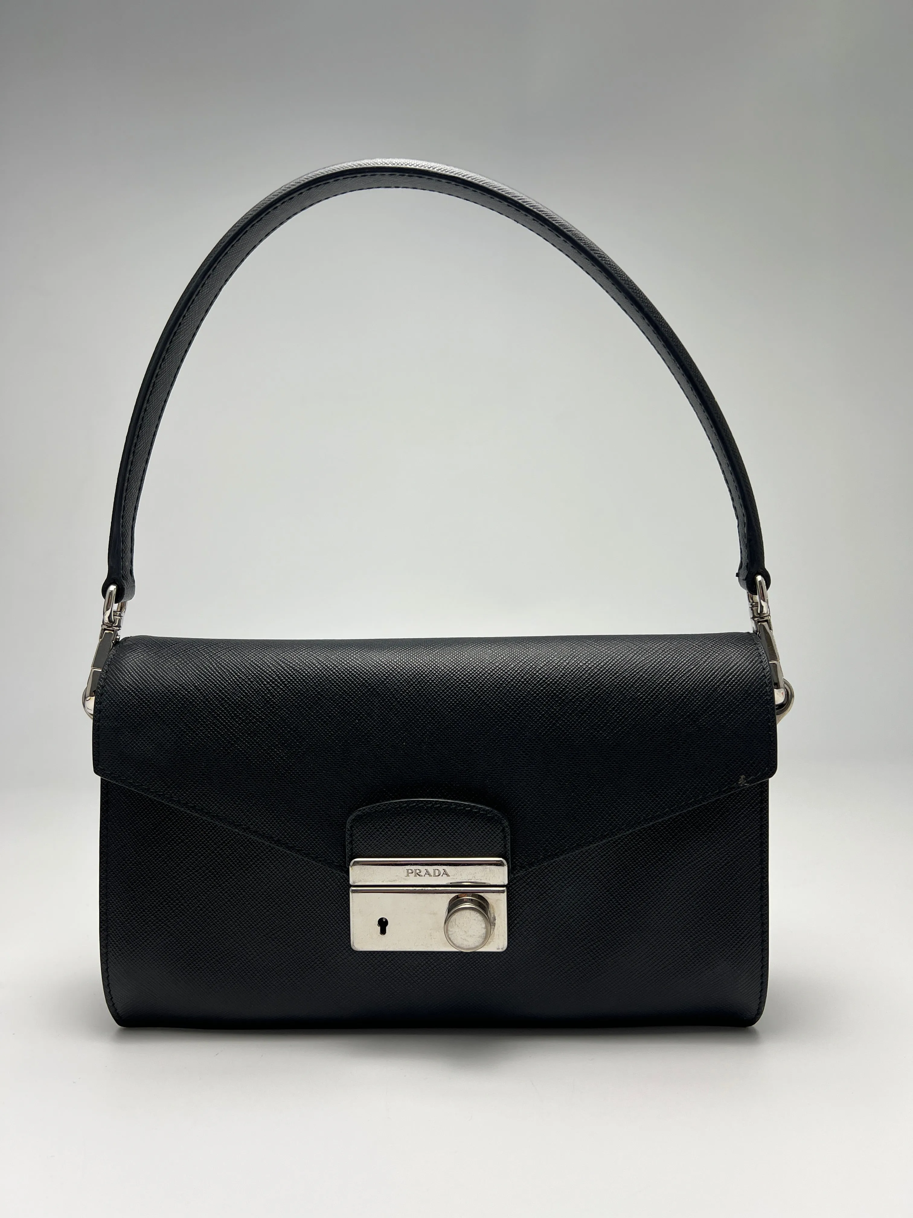 BN0924 Nero Saffiano Lux Leather Crossbody Bag