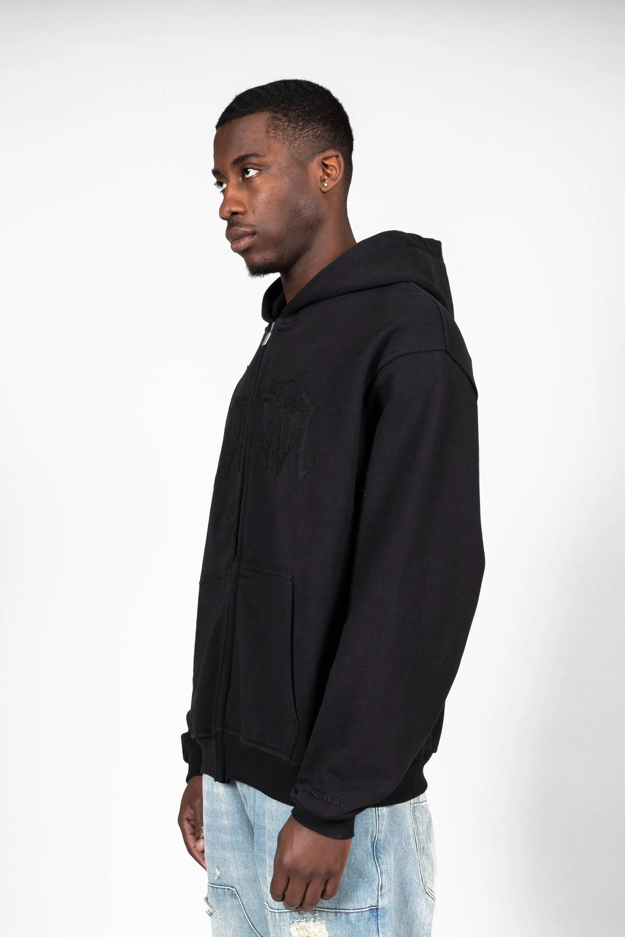 BOLT FLEECE BLACK FRONTZIP