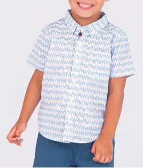 Boys Riding Waves Button Up Shirt