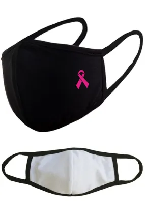 Breast Cancer Ribbon Reusable Washable Cotton Face Masks - Made in USA