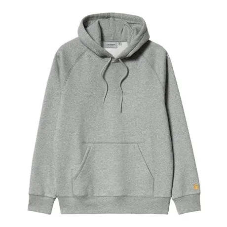 Carhartt WIP Hooded Chase Sweatshirt - Grey Heather/Gold