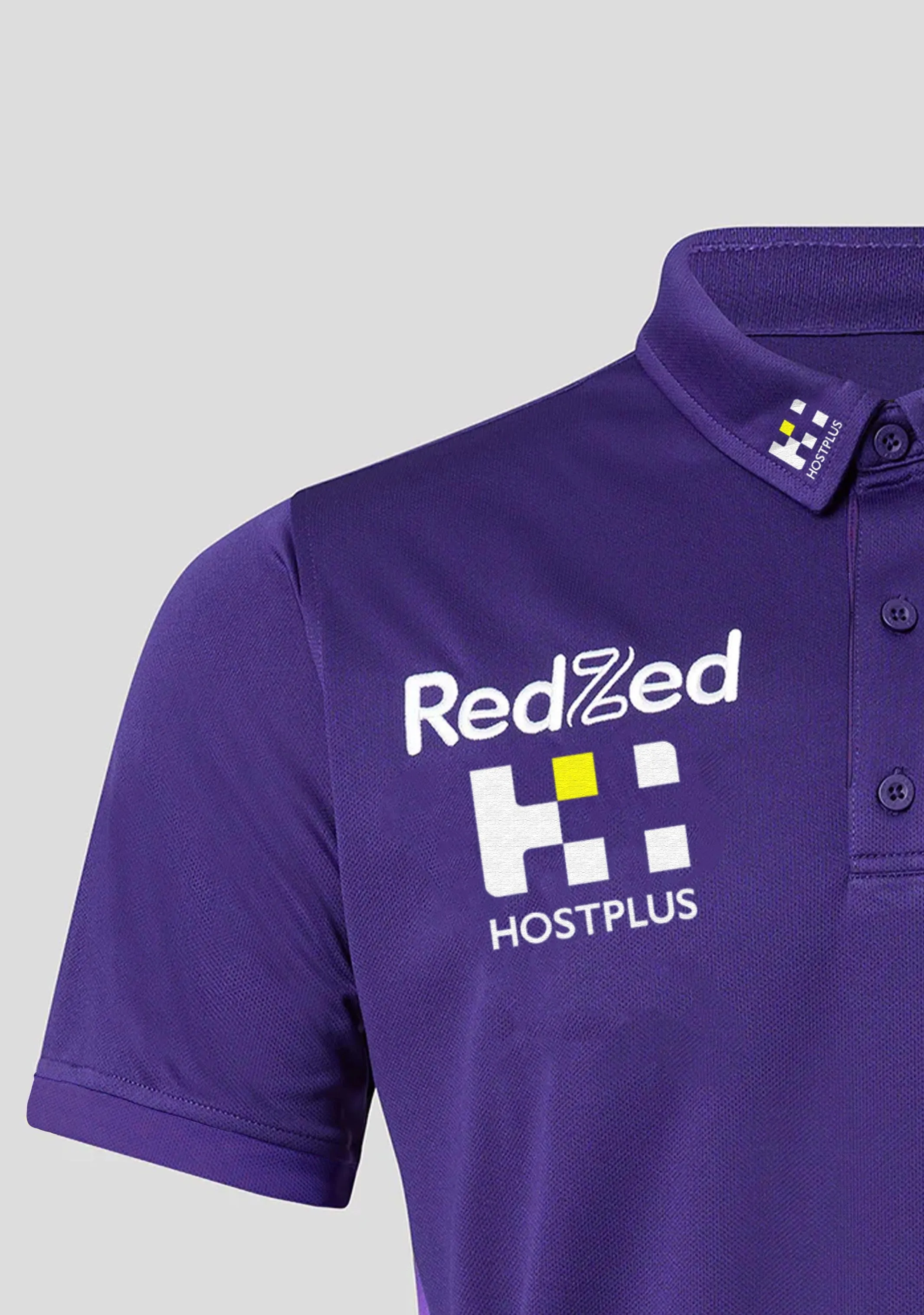 Castore Mens Melbourne Storm Coaches Media Polo Purple <br> JCMSMTRMP