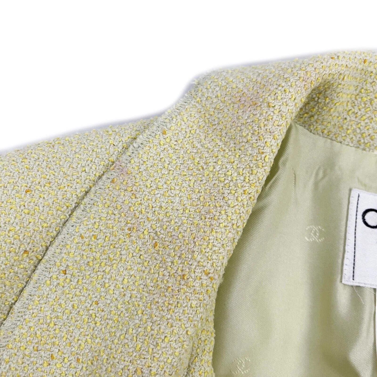 Chanel Vintage 98P Blazer Single Breasted Pastel Chartreuse Lime Green 42 US 10