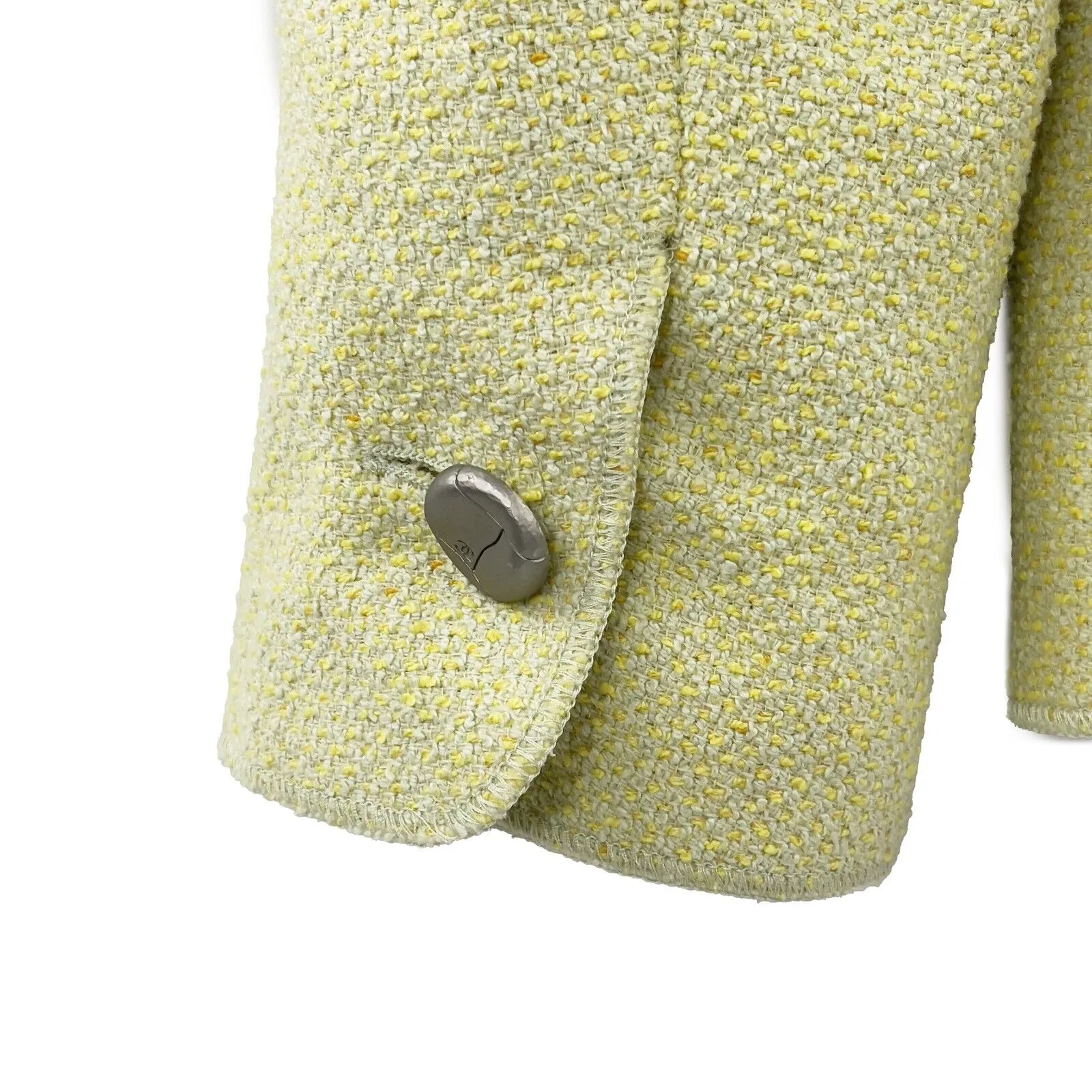 Chanel Vintage 98P Blazer Single Breasted Pastel Chartreuse Lime Green 42 US 10