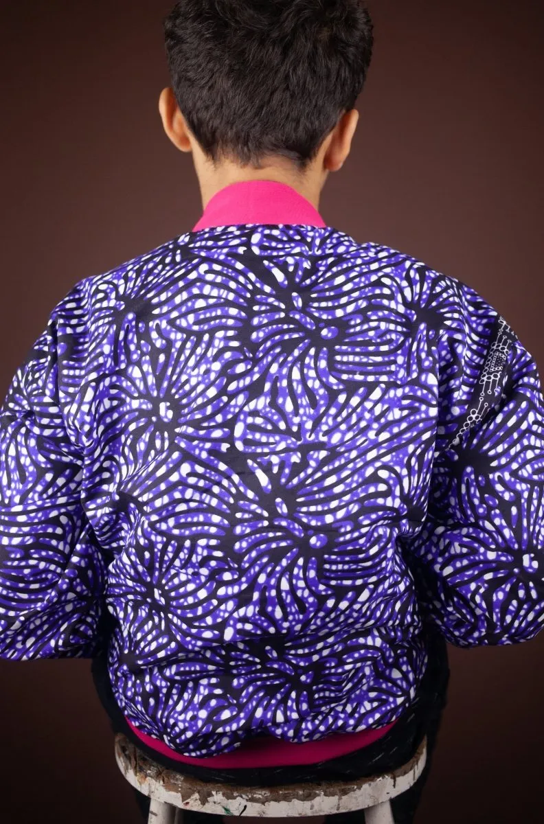 Children's African Jacket In Chilled Purple