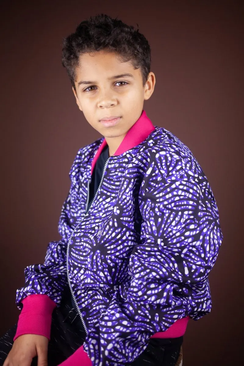 Children's African Jacket In Chilled Purple