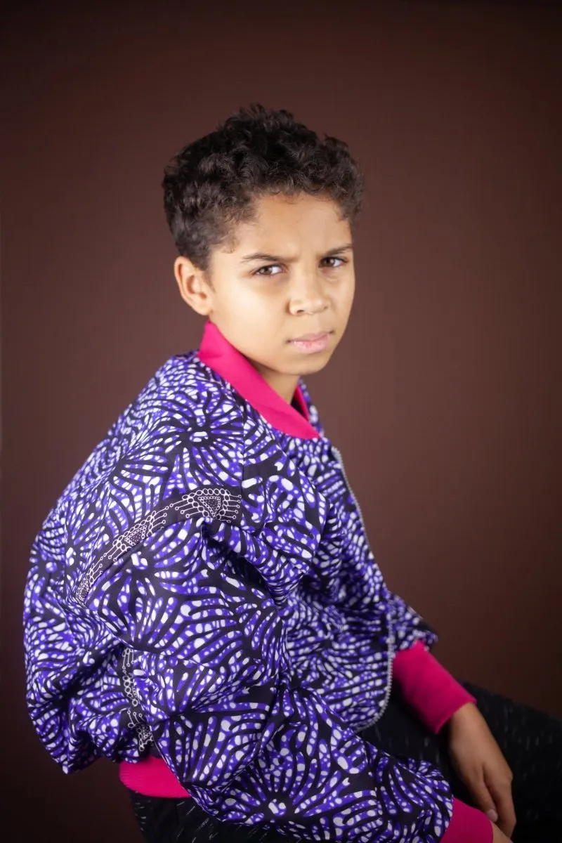 Children's African Jacket In Chilled Purple