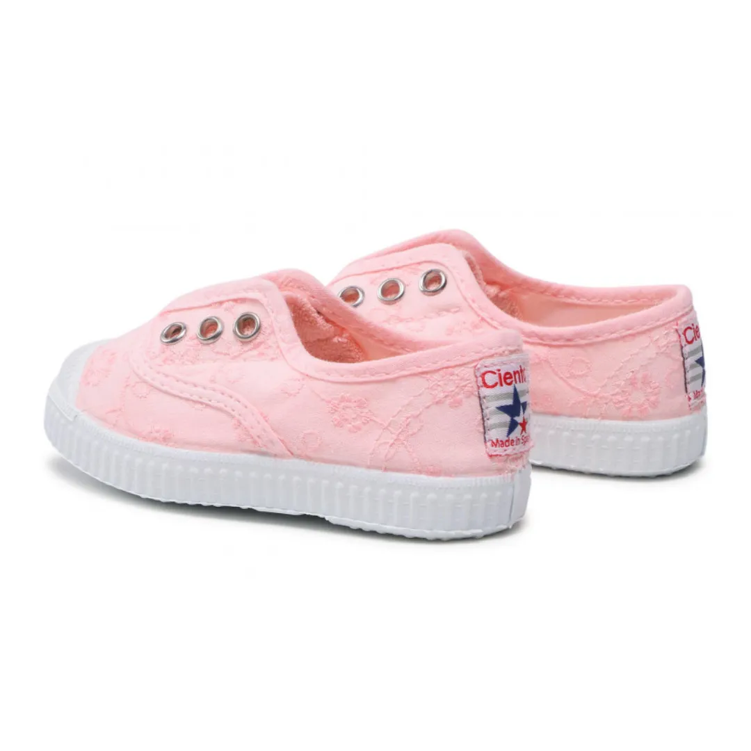 Cienta Embroidered Toecap Pink粉色提花Toecap帆布鞋 (EU22-40)