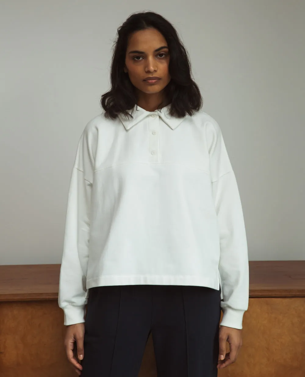 Clare Organic Cotton Top In Off White