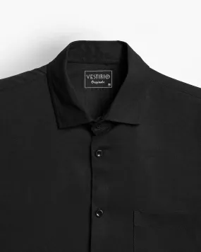 Classic Black Full Sleeve Plain Shirt For Men